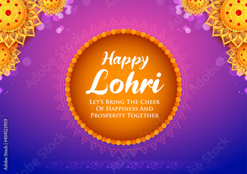 illustration of Happy Lohri holiday background for Punjabi festival