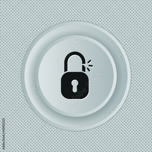 lock break line sign. Single line icon on white background.