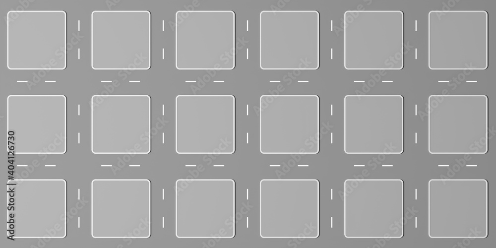 Top view of cartoon city isometric blocks map. Suburb downtown, banner. 3d illustration Top view of cartoon city isometric blocks map. Suburb downtown, banner. 3d illustration