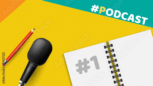 Podcast live flyer banner social media template