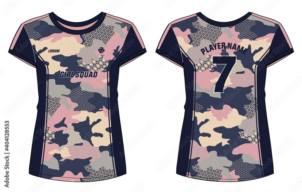Camouflage sports t-shirt jersey design concept Vector Image