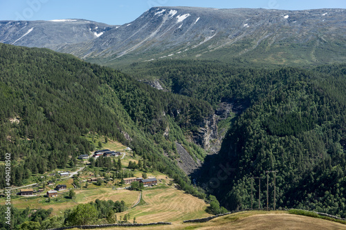 Waterfalls at Åmotan in Sunndalen, Norway photo