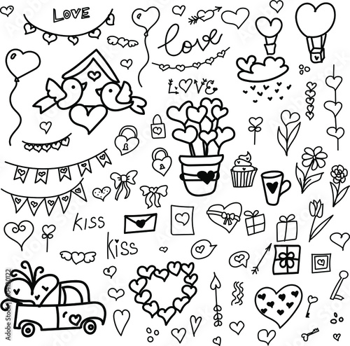 set of icons for valentine's day