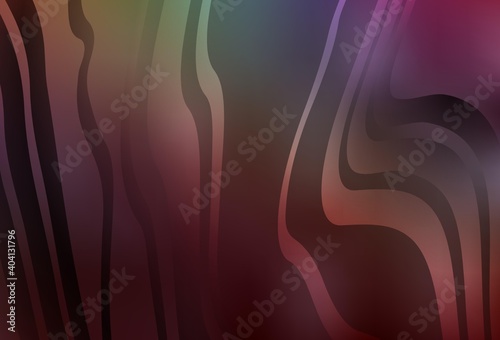 Dark Multicolor vector template with bent lines.