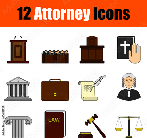 Attorney Icon Set