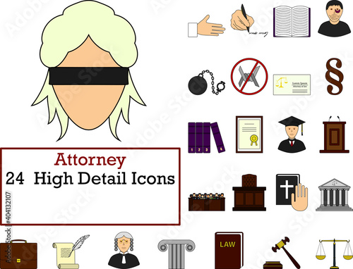 Attorney Icon Set