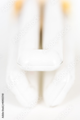 Close view of the LED lamp on a white background