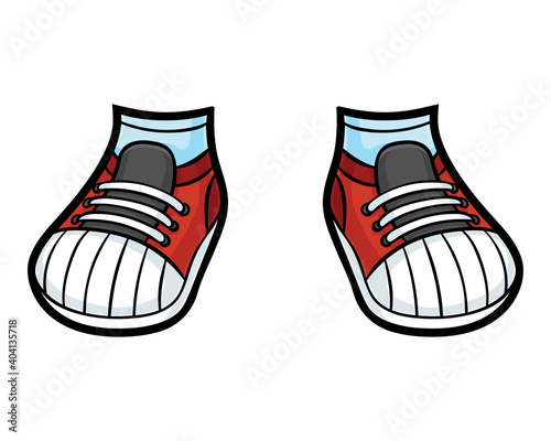 Cartoon vector illustration for kids, Sneakers