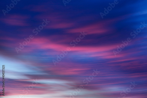 motion blur of sunset clouds.