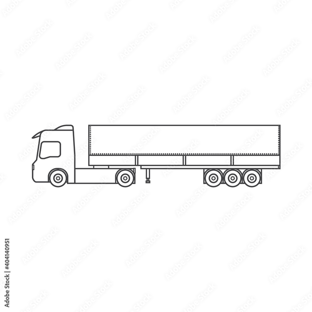 Cargo truck. Delivery of goods. Simple drawing. Vector illustration on white background. EPS10 Cargo truck. Delivery of goods. Simple drawing. Vector illustration on white background. EPS10