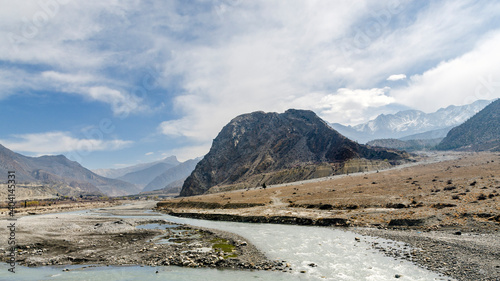 Jomsom to Marpha hiking trail along Kali Gandaki river, Annapurna Circuit, Nepal
