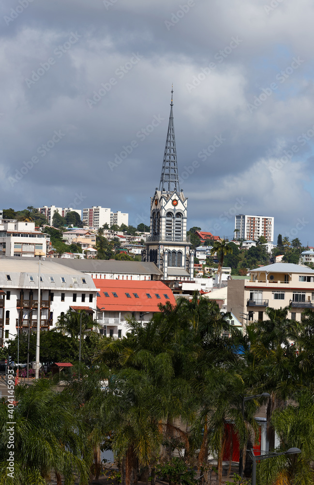 Fototapeta premium the view of Fort-de-France, Martinique Island , French overseas territory