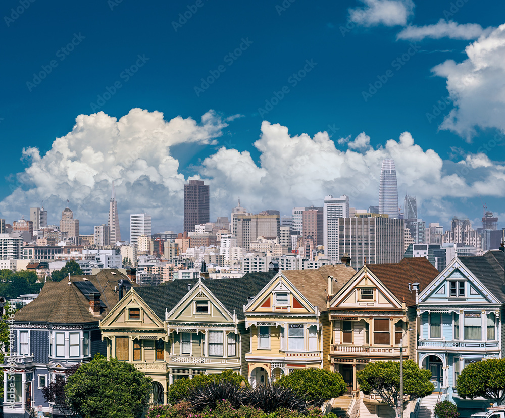 Victorian style homes in San Francisco Victorian style homes in San Francisco