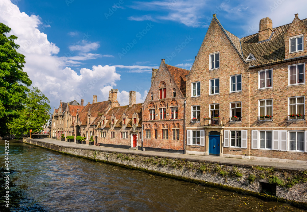 Bruges (Brugge) cityscape with water canal