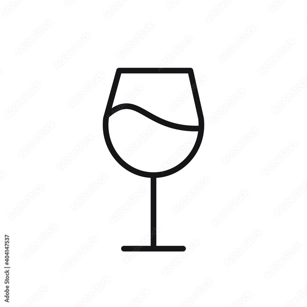 vector simple linear black wine glass icon isolated on white background vector simple linear black wine glass icon isolated on white background