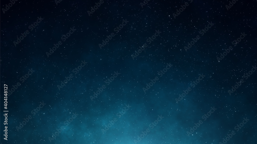 Night starry sky, abstract space background, bright stars, comets, meteors, beautiful galaxy. 3d rendering