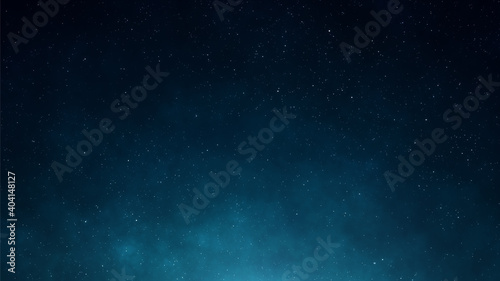 Night starry sky, abstract space background, bright stars, comets, meteors, beautiful galaxy. 3d rendering