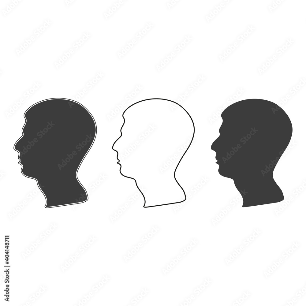 Human profile icon. EPS 10 vector illustration