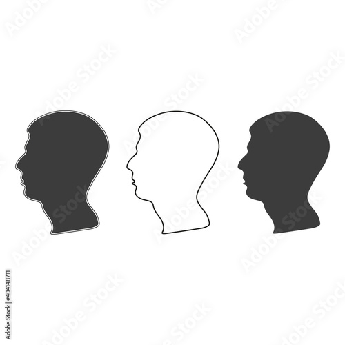 Human profile icon. EPS 10 vector illustration © Ilya