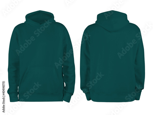 Men's darkslategray blank hoodie template,from two sides, natural shape on invisible mannequin, for your design mockup for print, isolated on white background