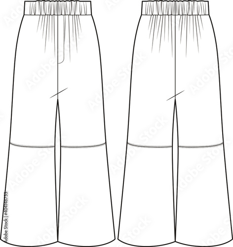 Women's pants. Fashion vector sketch.