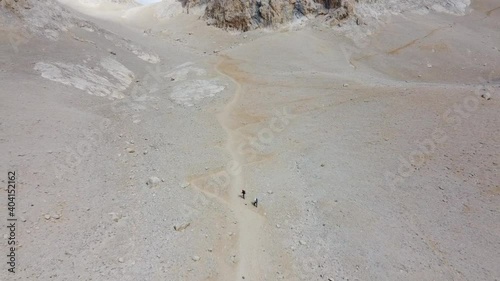 Drone video shooting on climbing Mount Emler at Aladaglar National Park in Nigde, Turkey.  photo