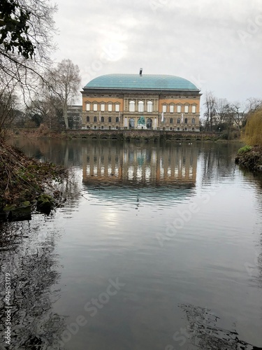 Museum across the lake in the park