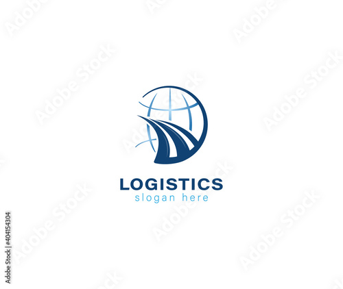 Logitics road World logo design
