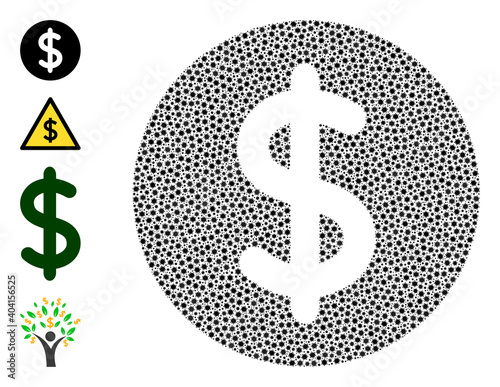 Vector dollar price icon coronavirus mosaic. Dollar price mosaic is designed from small coronavirus viral items. Image is created for health care wallpapers.