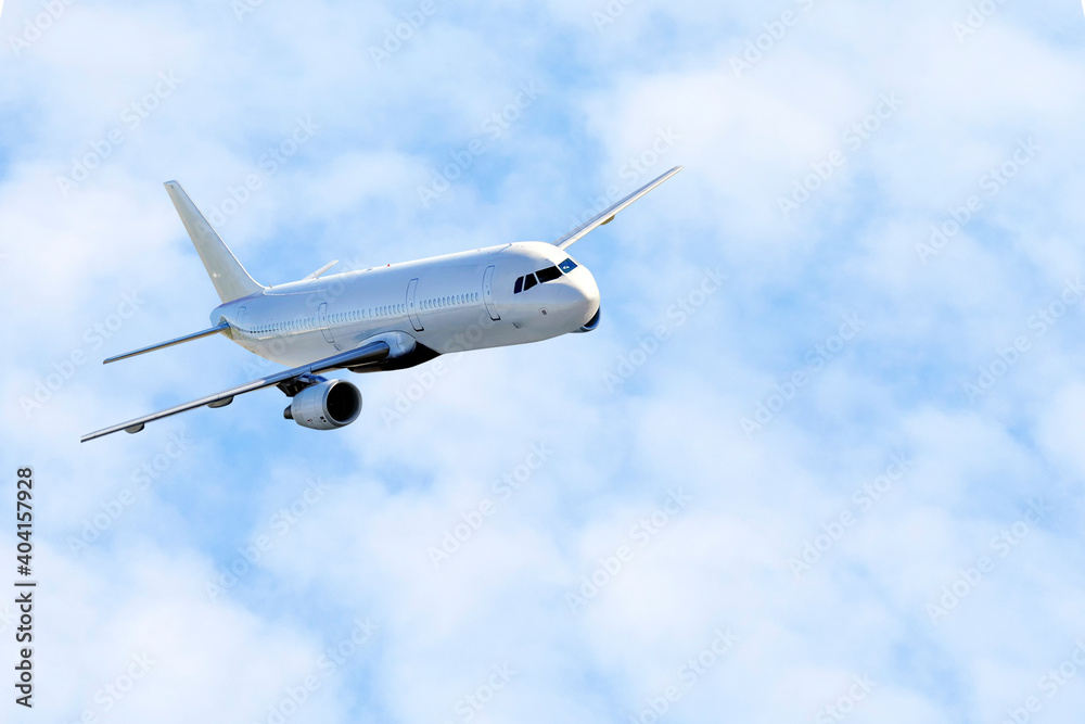Obraz premium Travel by airliner. An airliner is a type of aircraft for transporting passengers and air cargo. Such aircraft are most often operated by airlines.