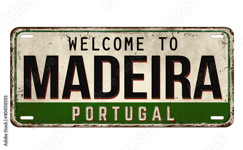 Welcome to Madeira vintage rusty metal plate