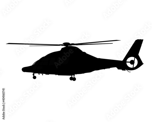 Rescue helicopter, medical helicopter, transport of patients, health service, ambulance service. Silhouette