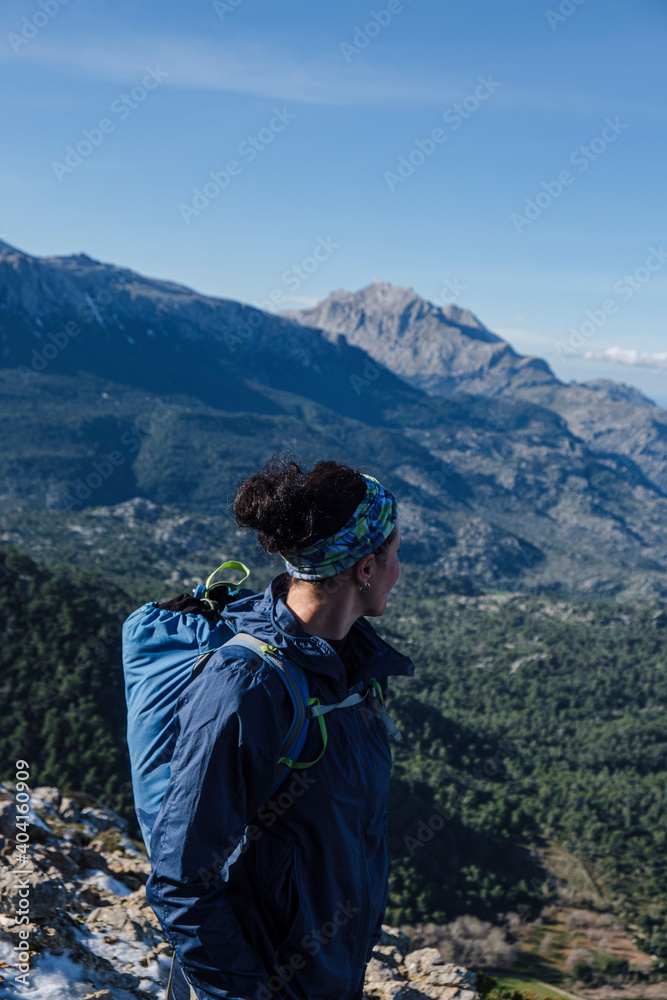 ascending Puig Tomir through Pas de Sa Paret, Escorca, Mallorca, Balearic Islands, Spain