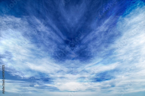 Blue sky wallpaper. Abstract blue sky clouds on light background.