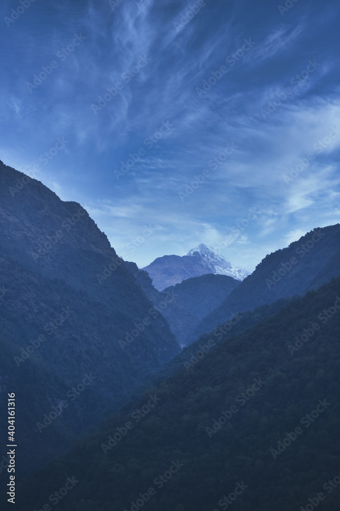 mountains and clouds