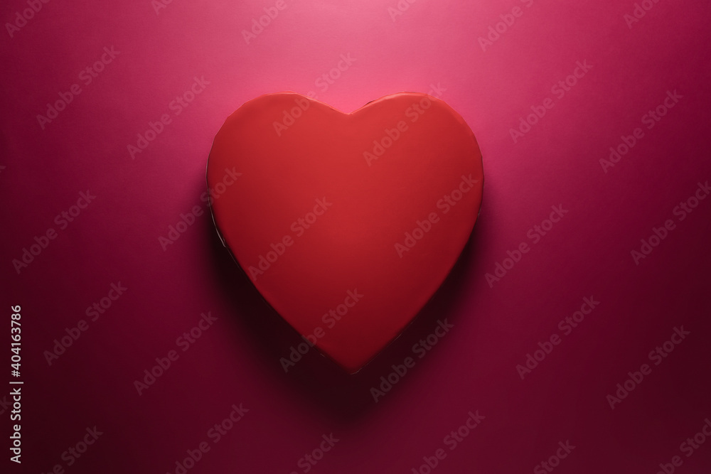 Valentines day 2021 background. Isolated heart shaped gift boxes for a poster or a love card. Hearts on pink backdrop