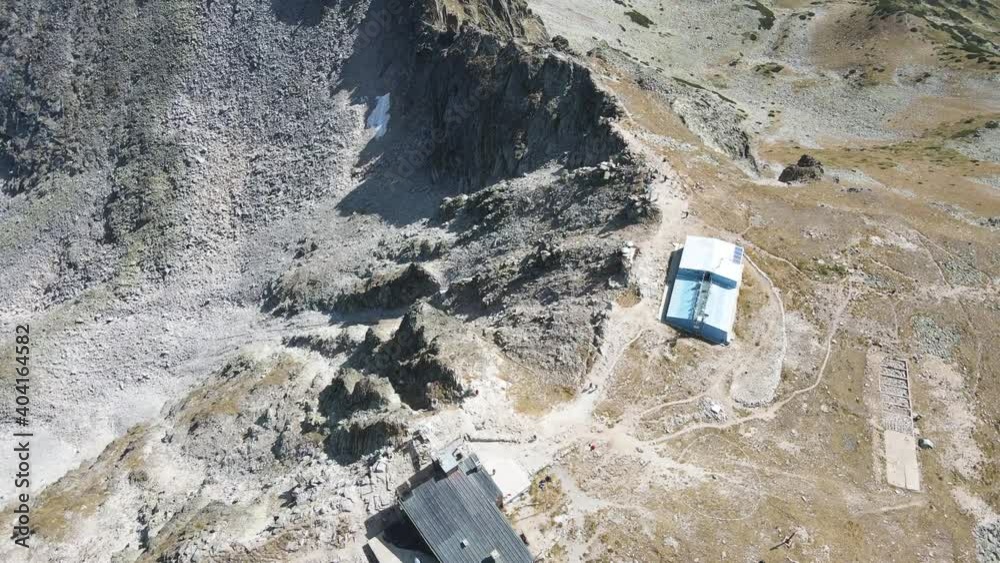 Aerial view of Musala peak, Rila mountain, Bulgaria