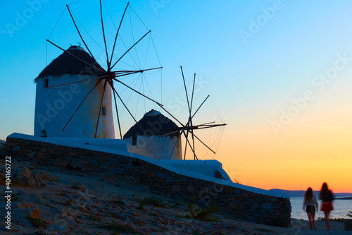 Greek rural landscape with windmills