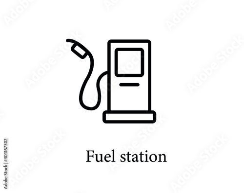 fuel station vector icon.  Editable stroke. Symbol in Line Art Style for Design, Presentation, Website or Apps Elements. Pixel vector graphics - Vector