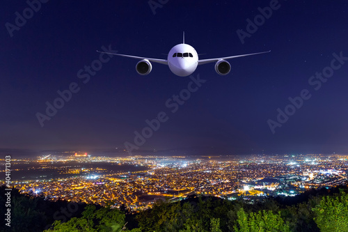 Night travel by plane. An airliner is a type of aircraft for transporting passengers and air cargo. Such aircraft are most often operated by airlines.