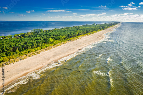 Aerial view of peninsula Hel in Poland, Baltic Sea photo