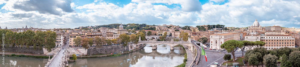 Rom Panorama vom Tiber in der Hauptstadt von Italien