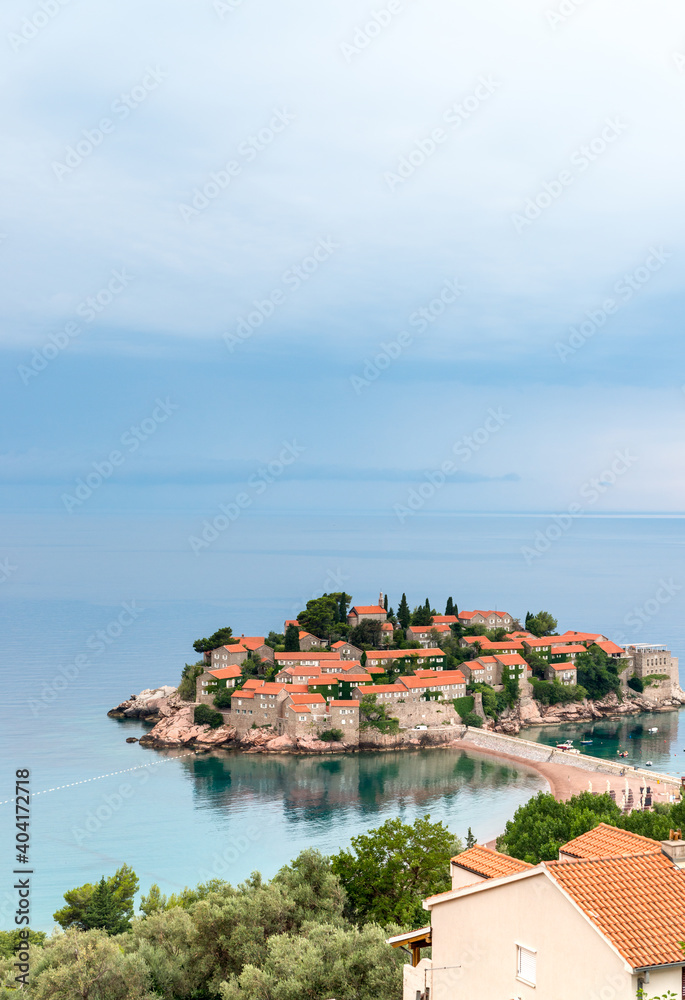Sveti Stefan island in Adriatic sea