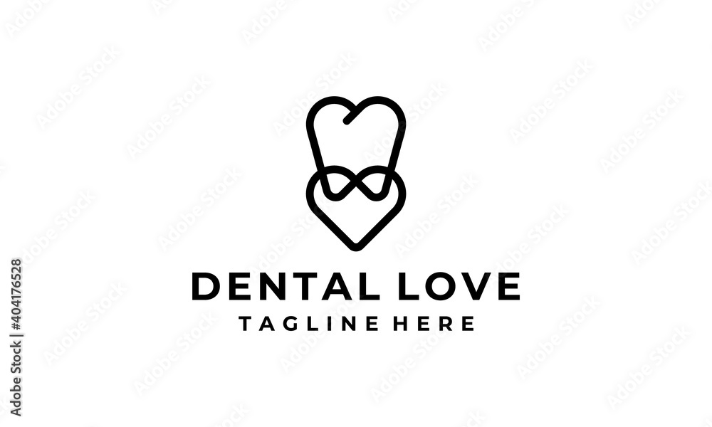 love heart dental tooth teeth logo design template love heart dental tooth teeth logo design template