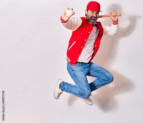 Photography Middle age handsome man wearing sporty clothes smiling happy