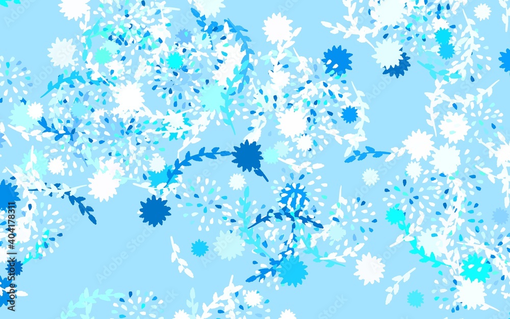 Light Blue, Green vector doodle background with flowers, roses. Light Blue, Green vector doodle background with flowers, roses.