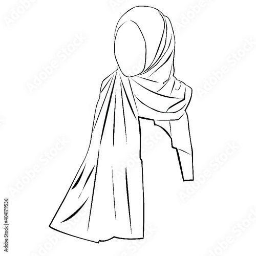 background illustration of a veiled woman with a hijab