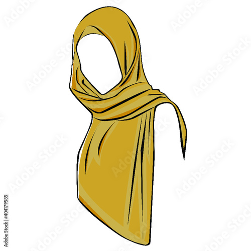 background illustration of a veiled woman with a hijab