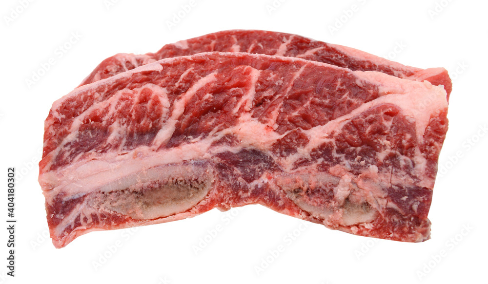 Obraz premium raw beef ribs on a white background