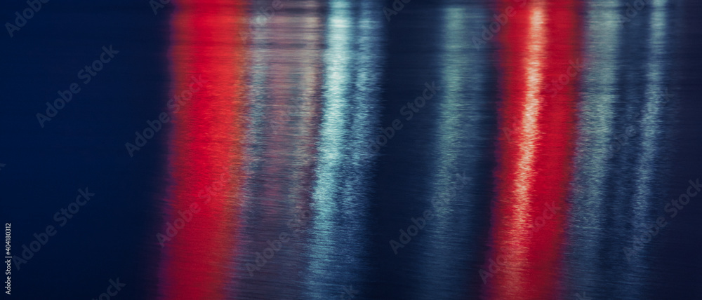colorful reflection in the water, night